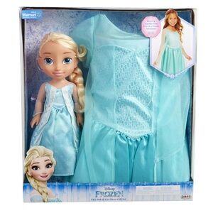 Disney Frozen My Friend Elsa Doll with Child Size Dress Gift Set Costume Outfit